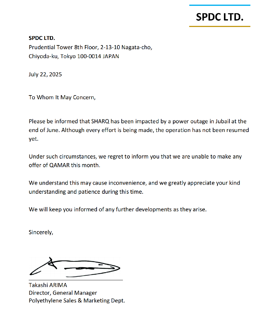 “通知：QAMAR 报盘暂停